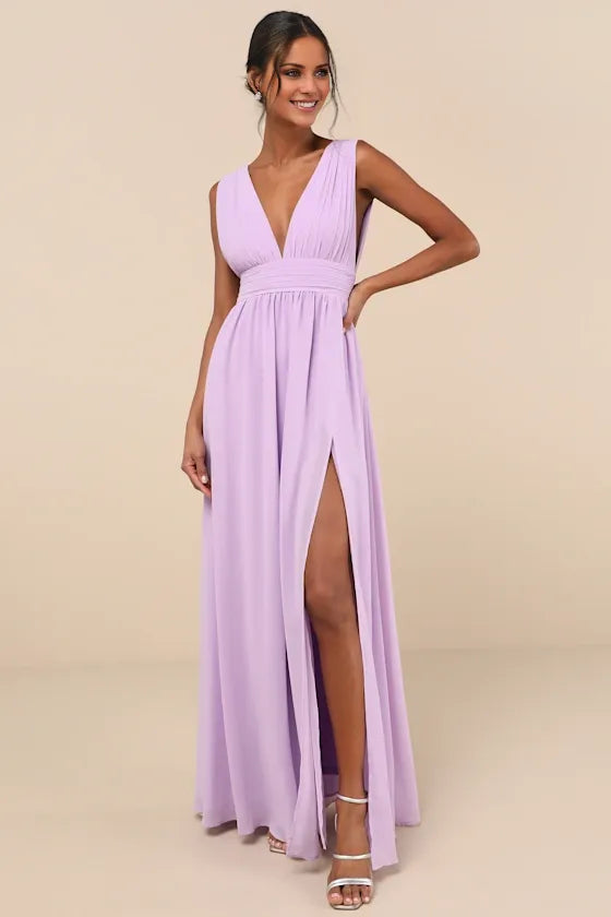 TingPo Wholesale Signature Elegance Heavenly Hues Lavender Maxi Dress formal wear dresses